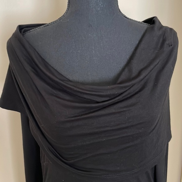 Karen Kane black dress with large cowl neck - Picture 2 of 7